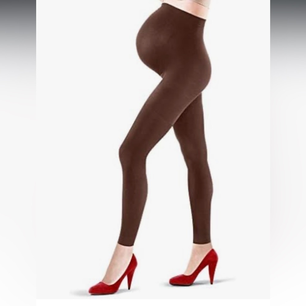 Spanx Assets Marvelous Mama Lucky Leggings Brown Maternity Ankle Length Sz 3